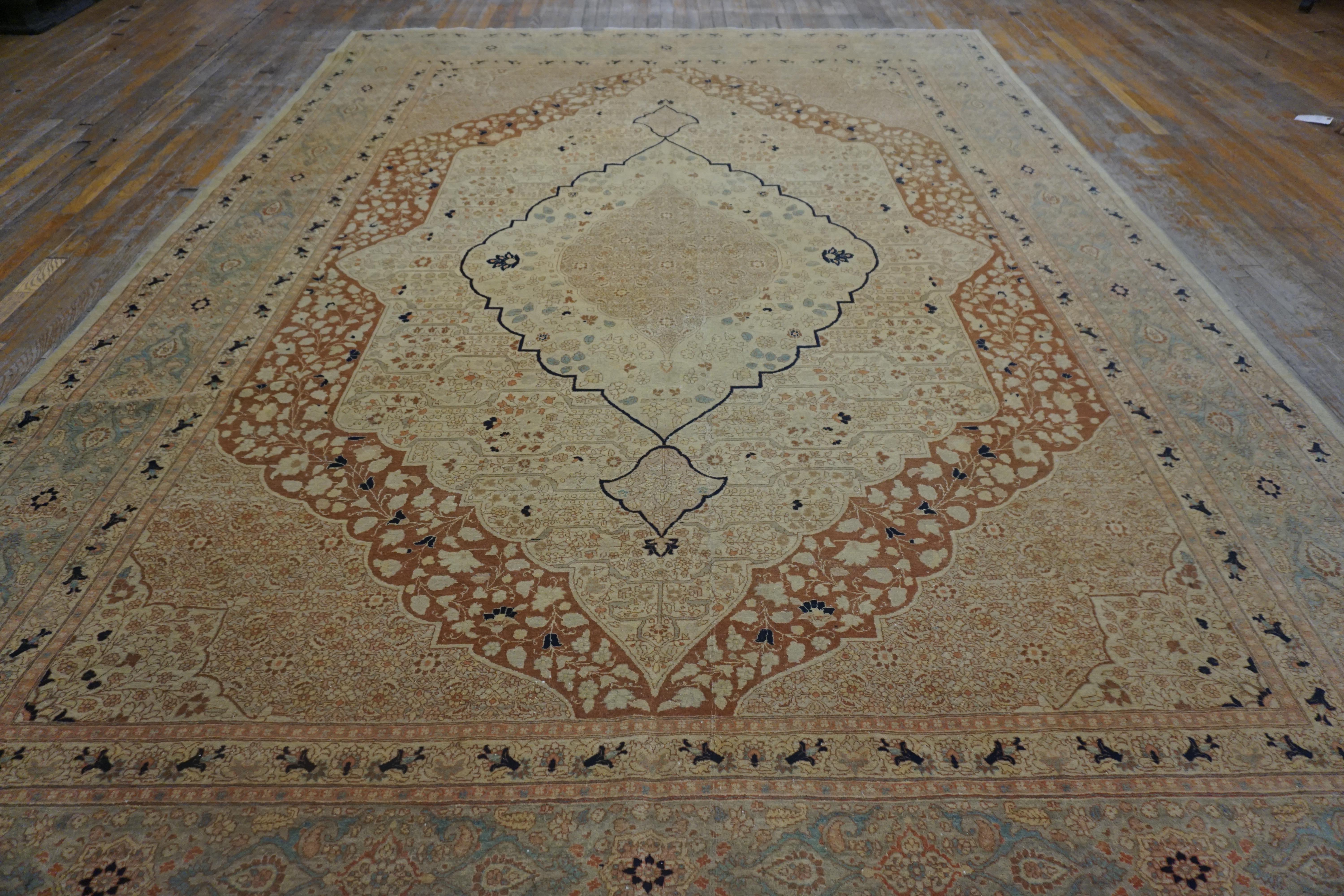 19th Century Persian Tabriz Haji Jalili Carpet ( 9' x 11'8
