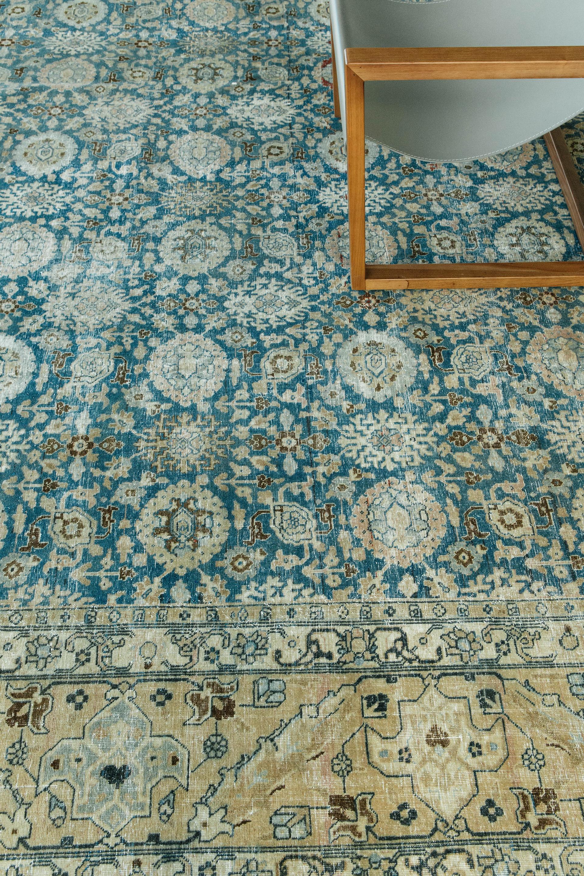 Wool Antique Persian Tabriz Rug For Sale