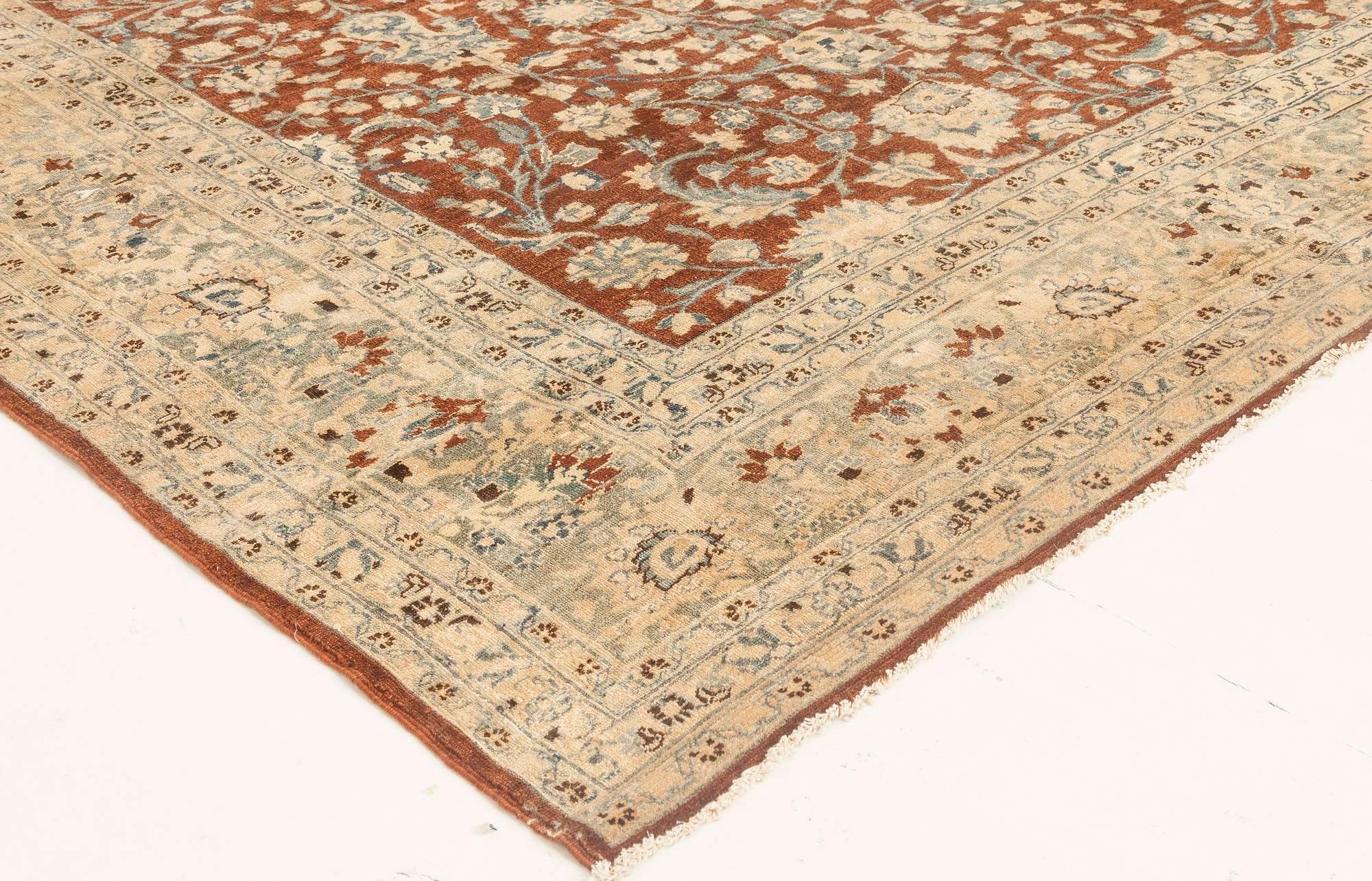 Antique Persian Tabriz Handmade Wool Rug For Sale 1