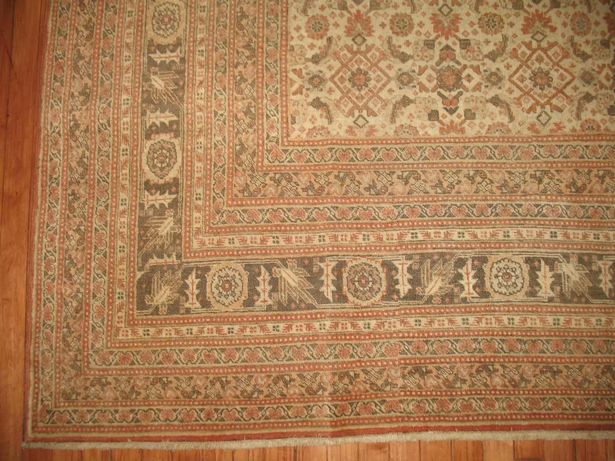 Restauration Antique Persian Tabriz Rug For Sale