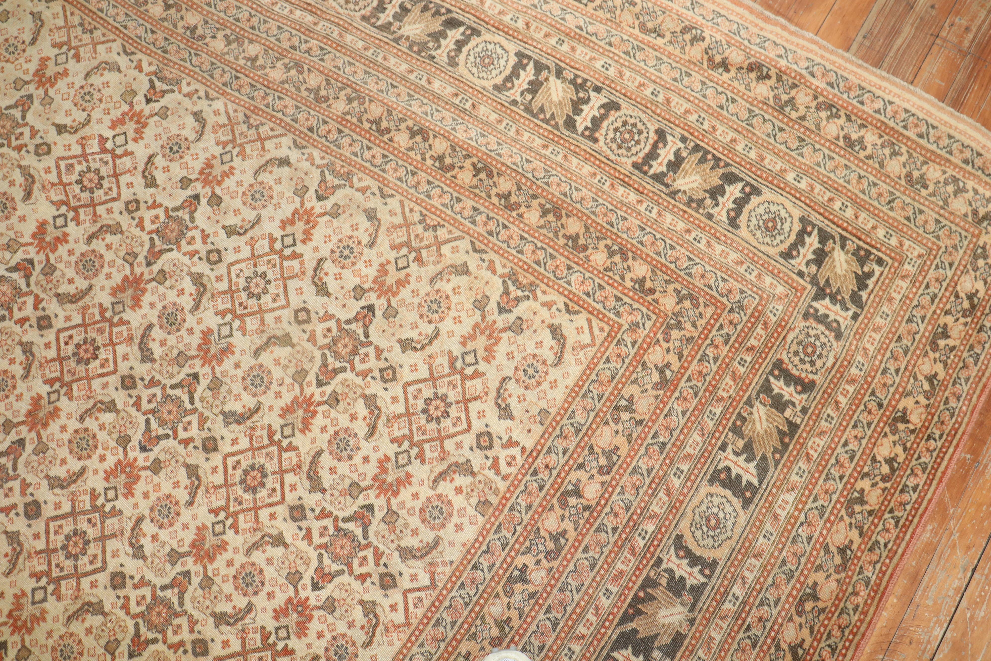 Wool Antique Persian Tabriz Rug For Sale