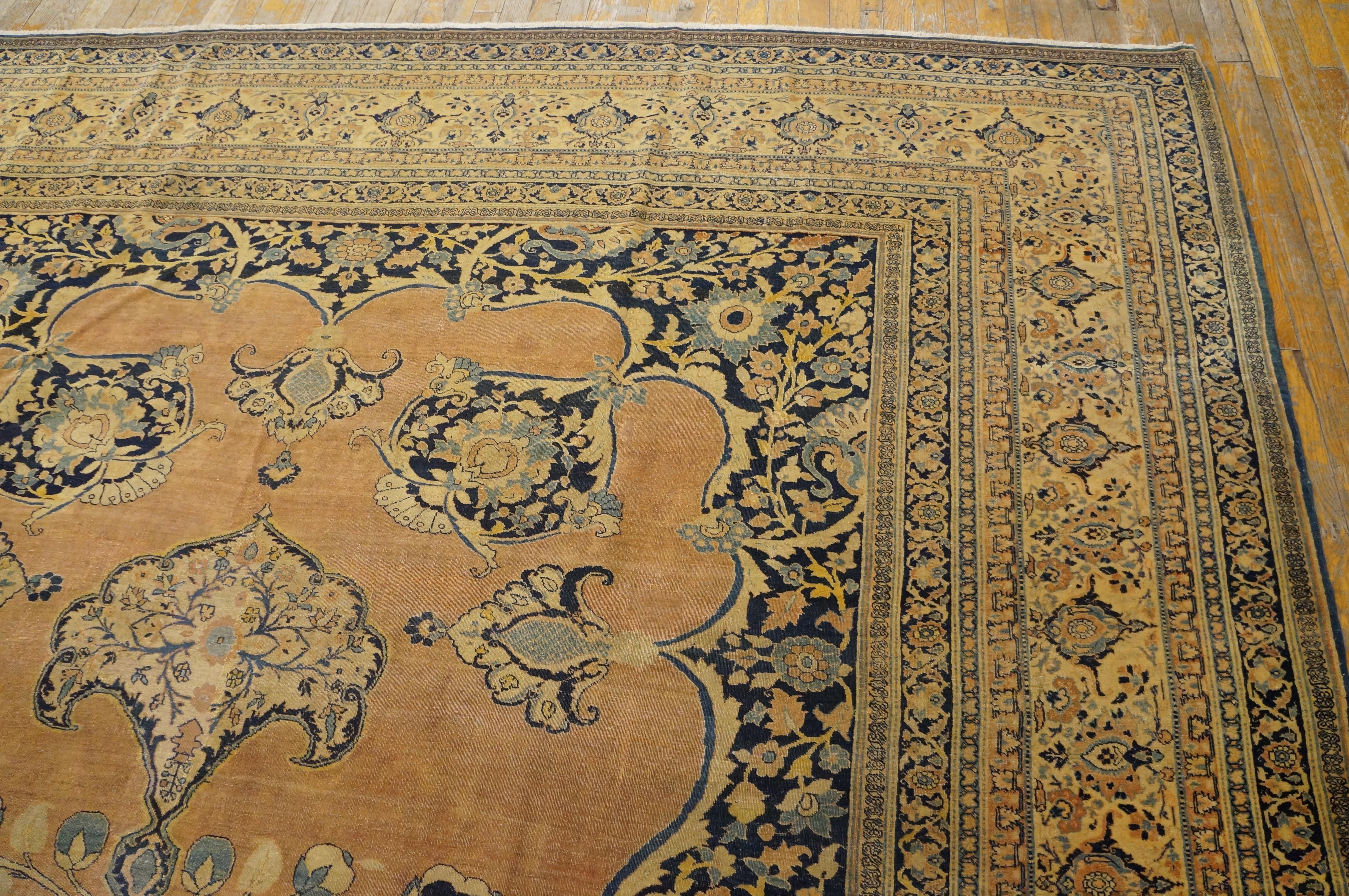 19th Century Persian Tabriz Haji Jalili Carpet ( 9'6
