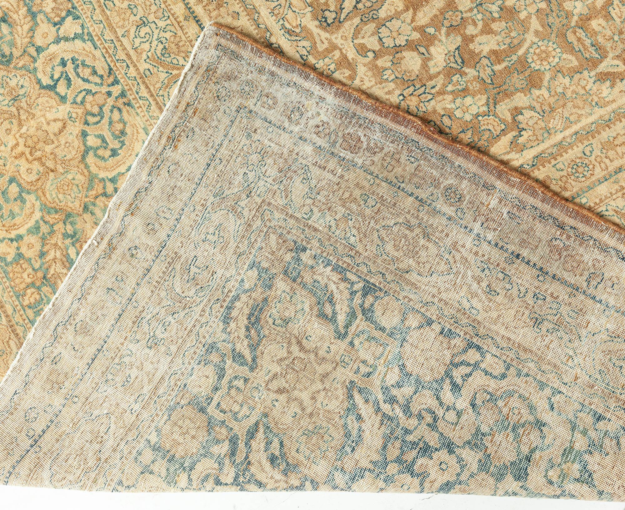 Doris Leslie Blau Antique Persian Tabriz Brown Handmade Wool Rug im Angebot 1