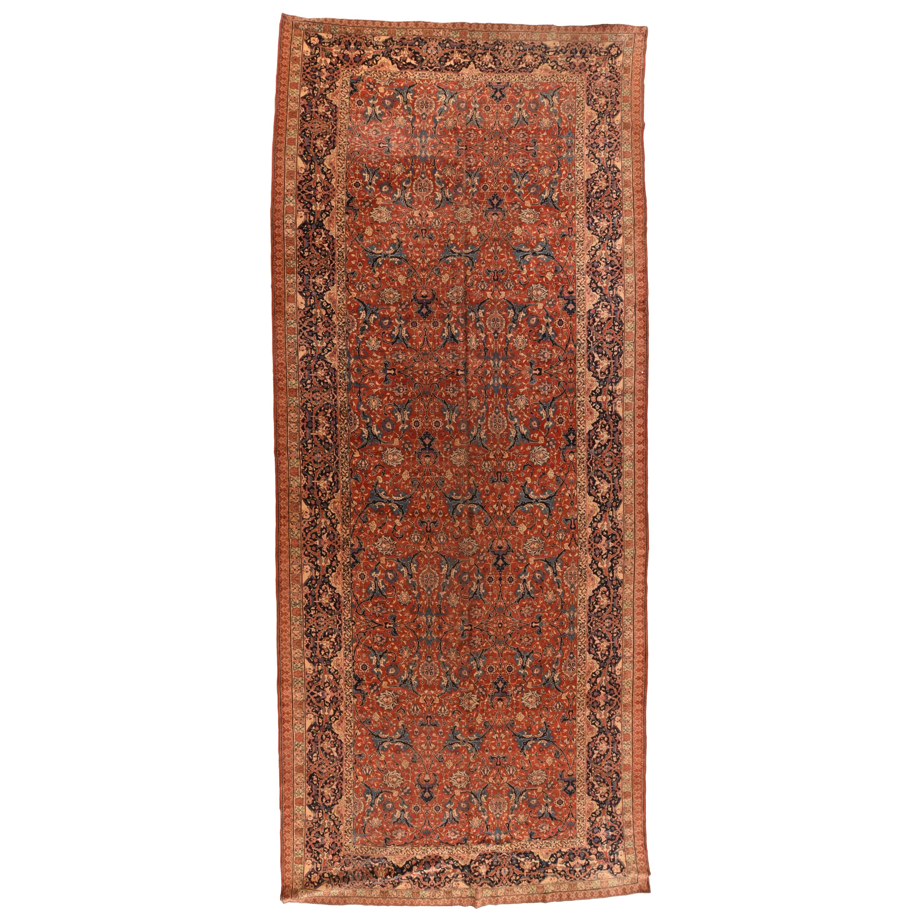 Fine Antique Persian Tabriz Rug 7'5'' x 17'4''
 