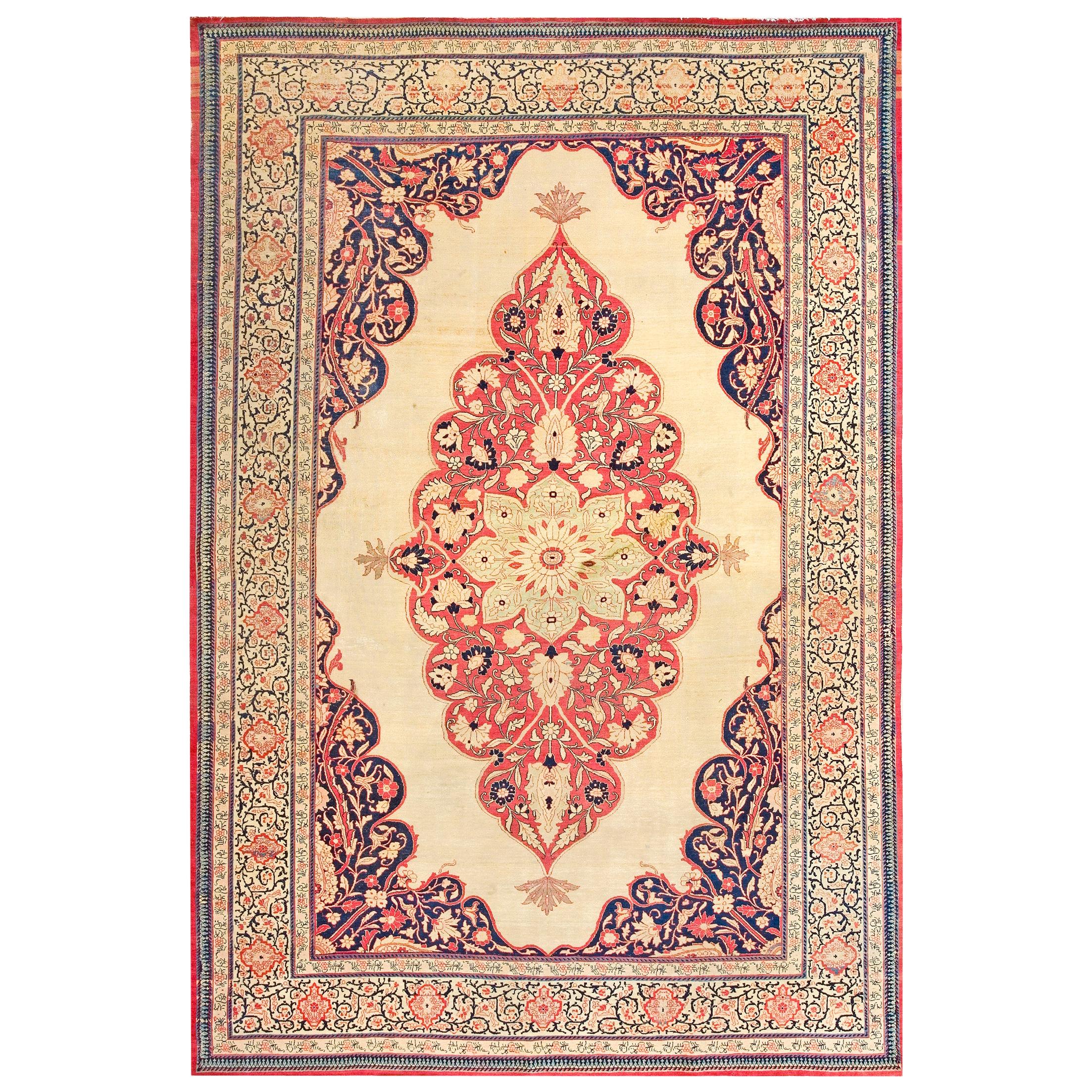 Antiker persischer Täbriz-Teppich 7' 6 Zoll x 11' 0 Zoll