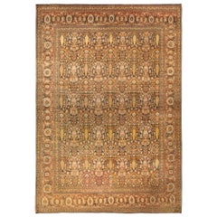 Antique Tapis persan en laine fait à la main Tabriz