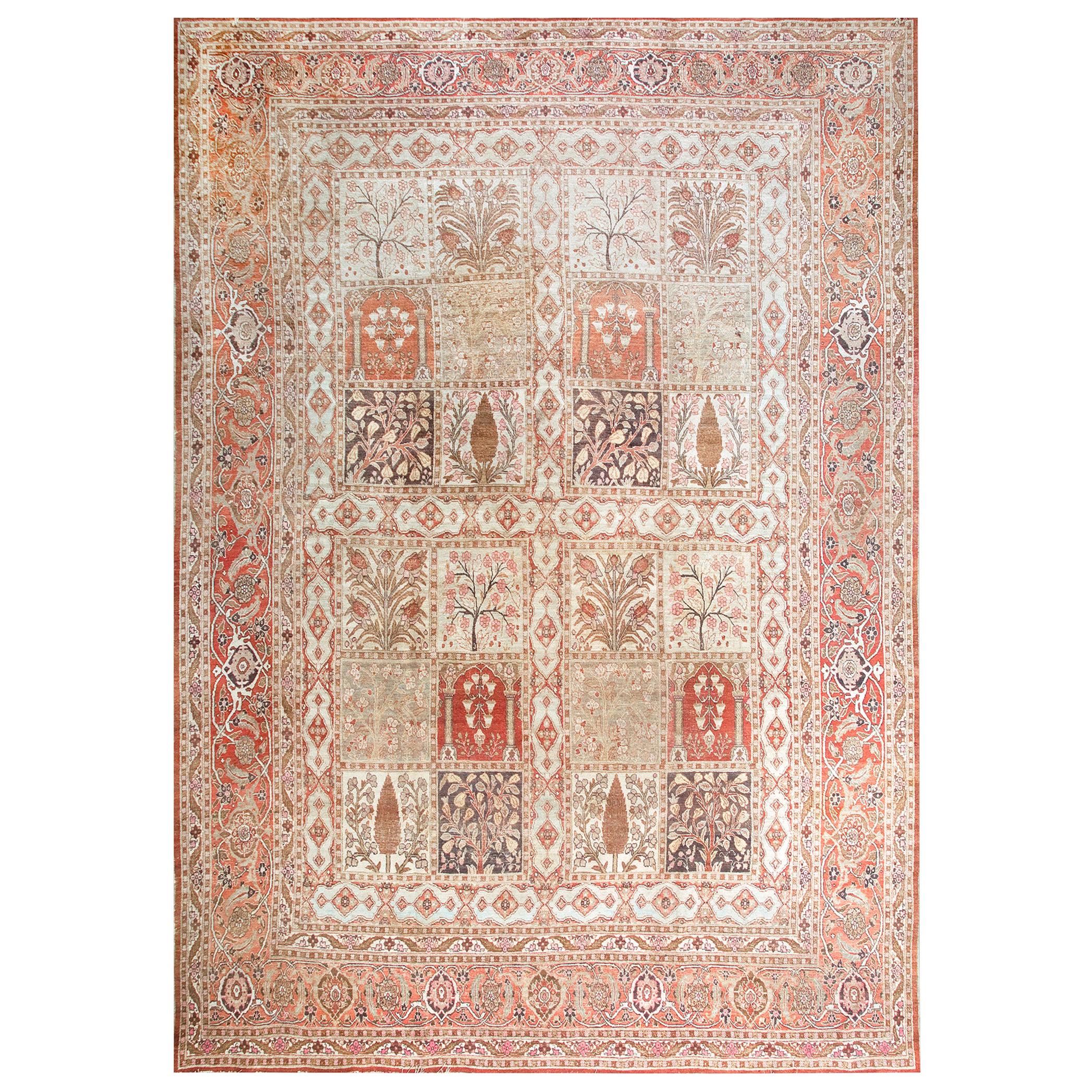 Early 20th Century Persian Tabriz Garden Carpet ( 11' x 15'10" - 335 x 483 ) For Sale