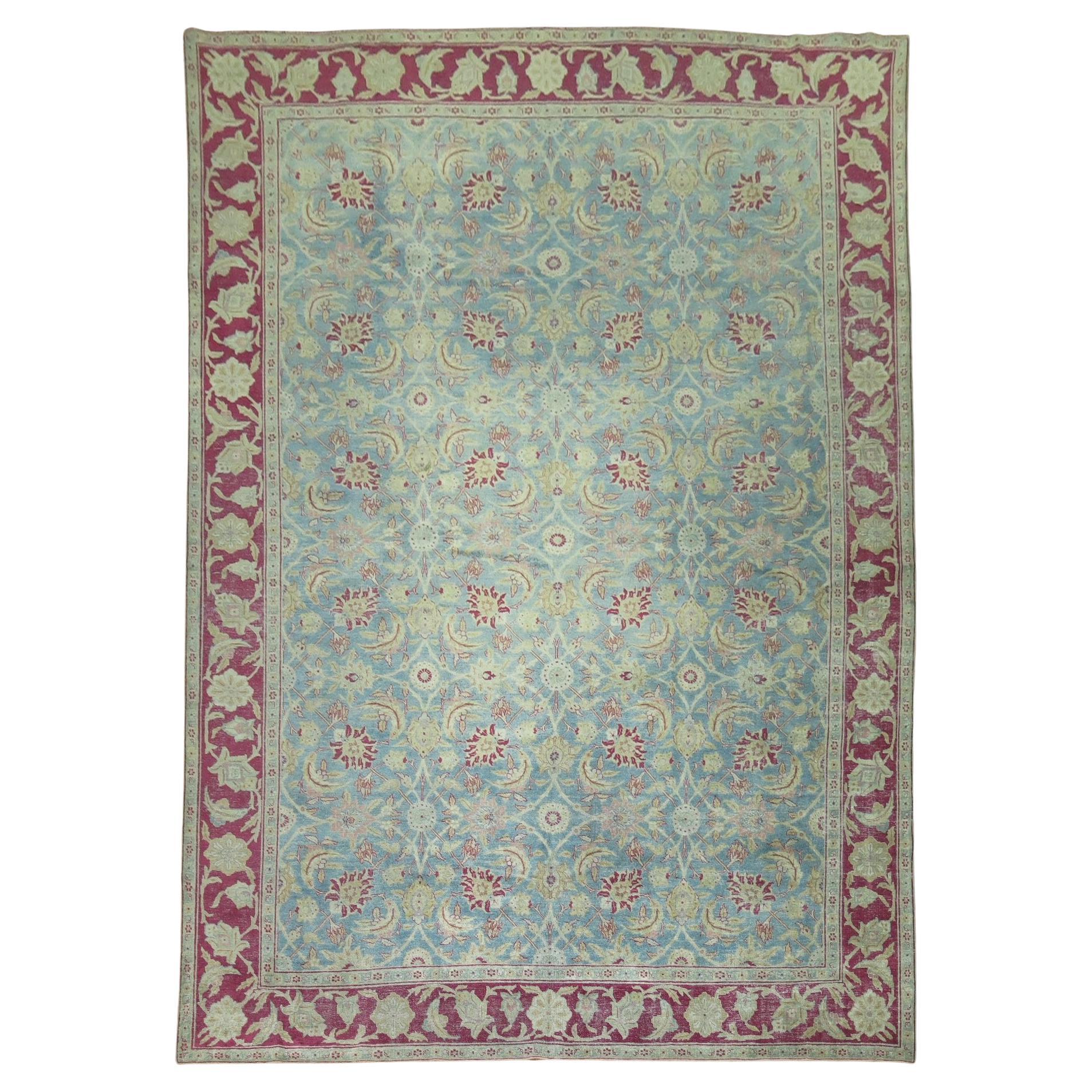 Antique Pale Blue Persian Tabriz Rug For Sale at 1stDibs pale blue