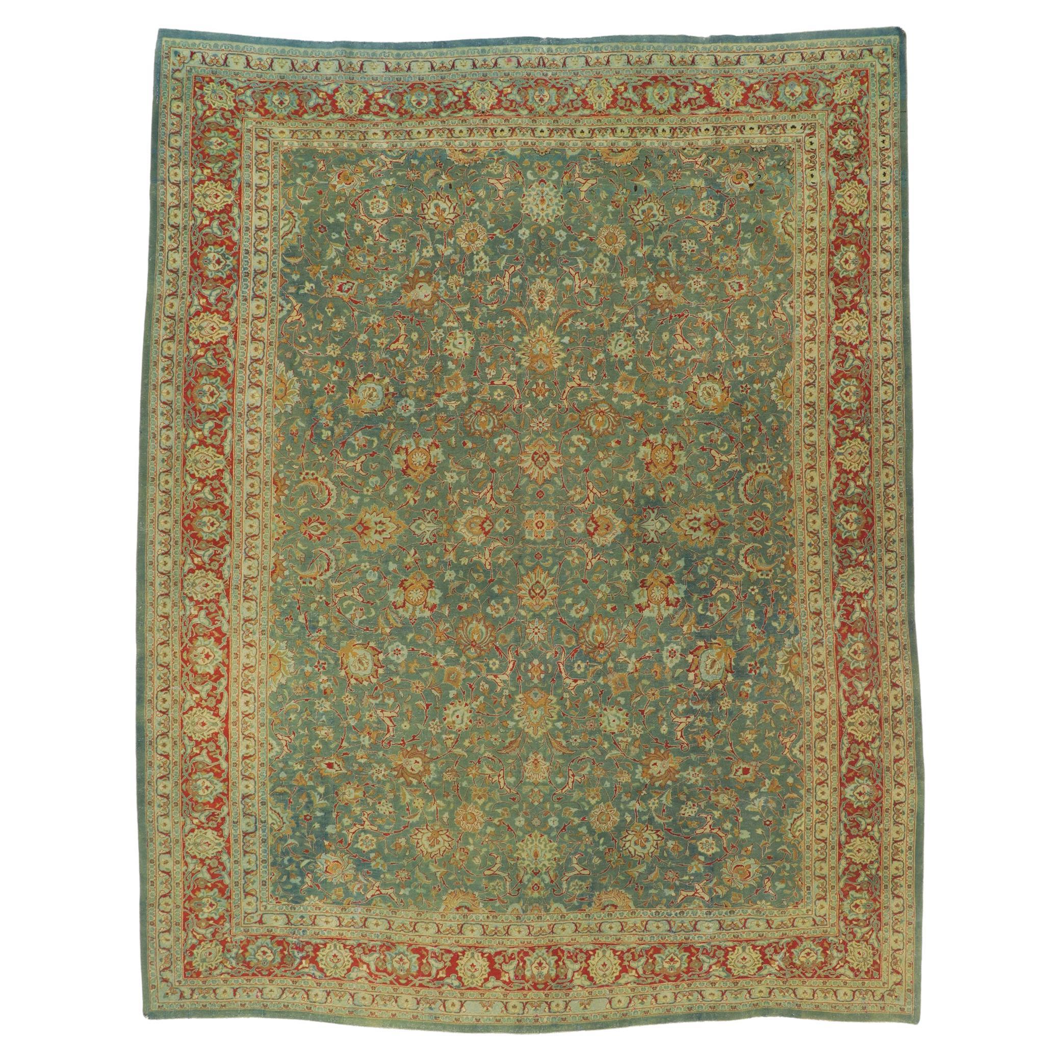 Antiker persischer Täbris-Teppich im Angebot