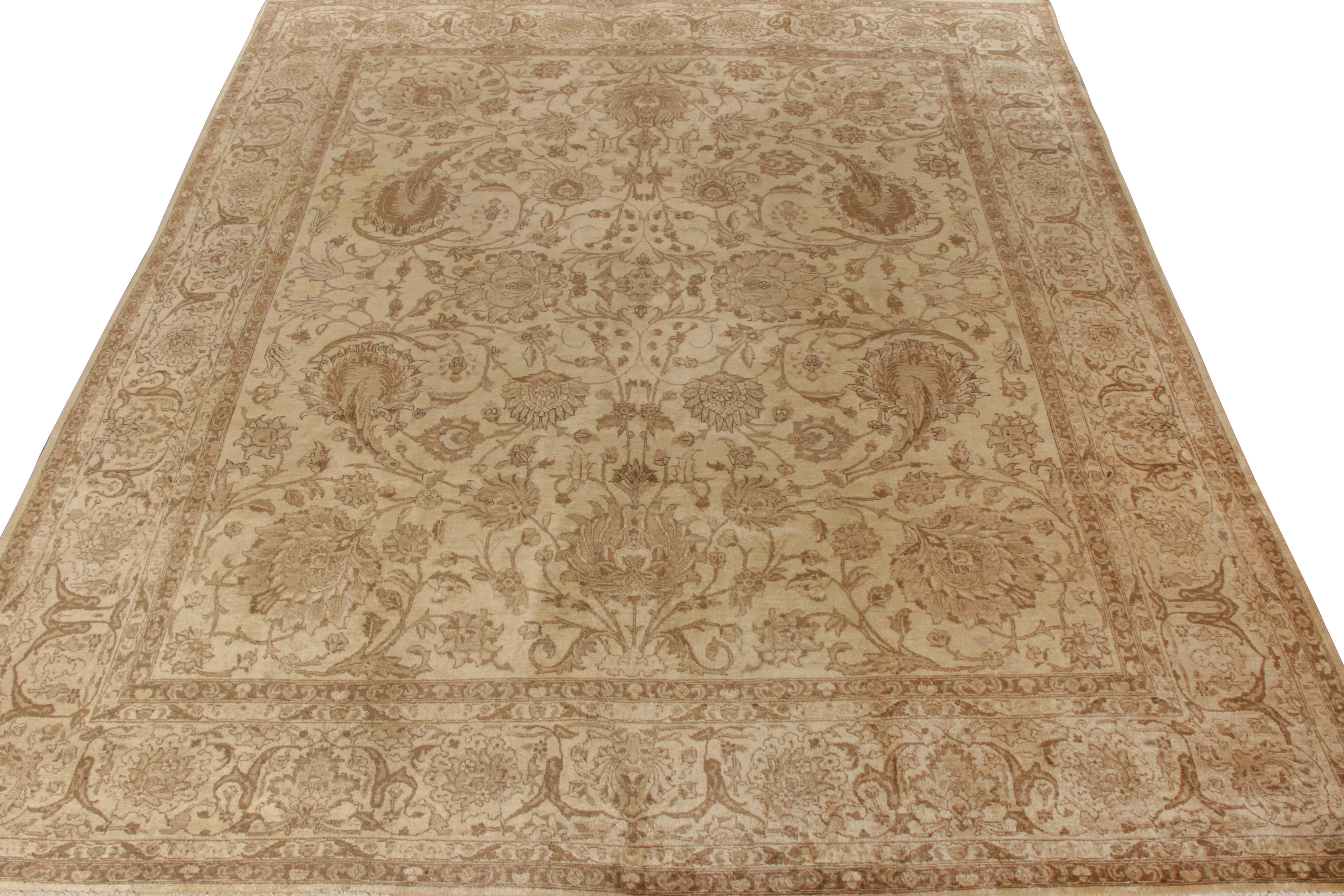 This 9x11 antique Tabriz rug originates from Persia circa 1920-1930. Hand knotted in the finest quality wool, this piece from Rug & Kilim’s Antique & Vintage collection is an exemplary drawing that witnesses a harmonious union of colors and scale.