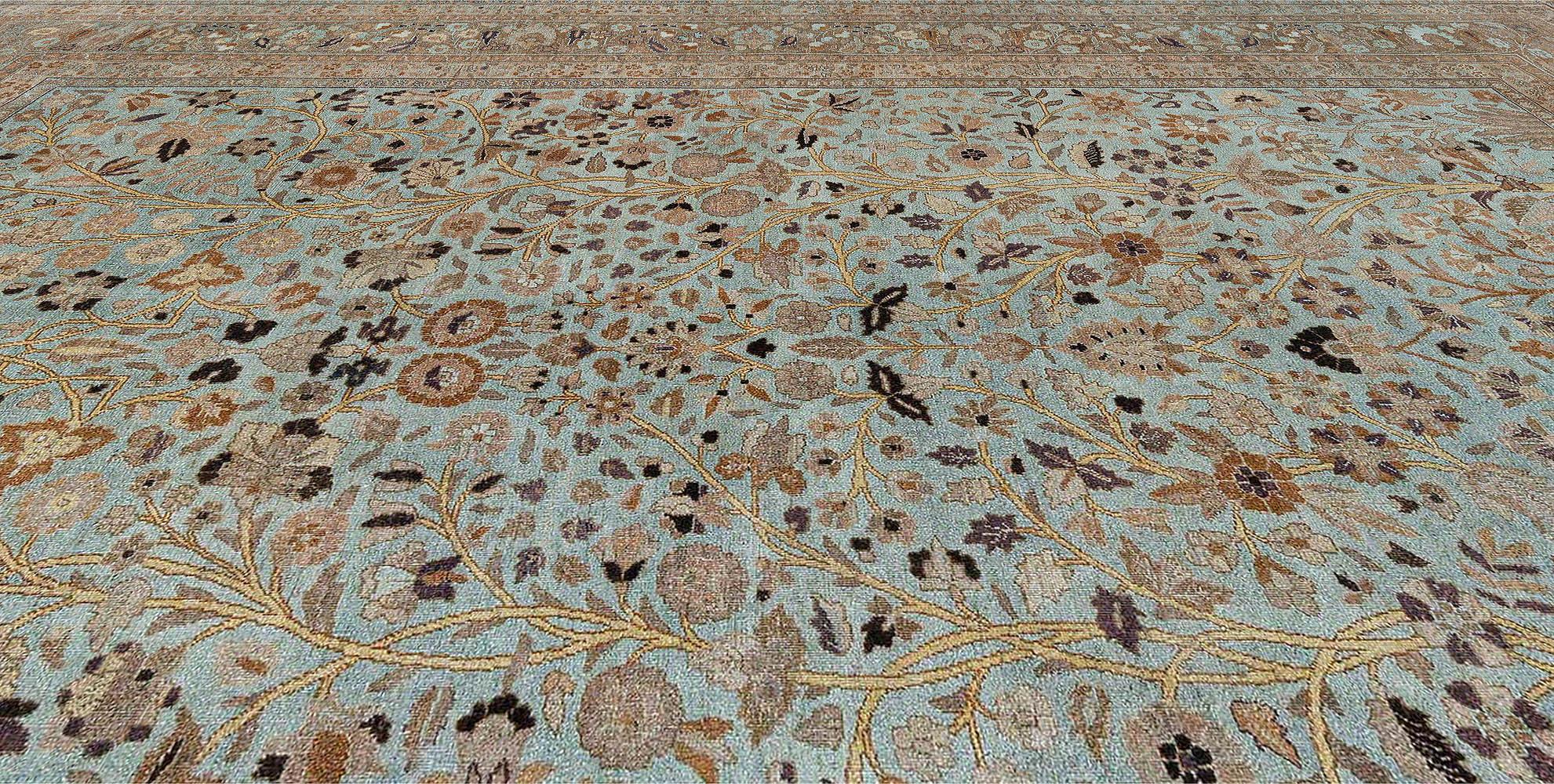 Hand-Knotted Antique Persian Tabriz Rug For Sale