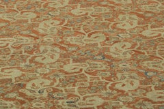 Antique Persian Tabriz Rug in Red and Gold with Floral Patterns