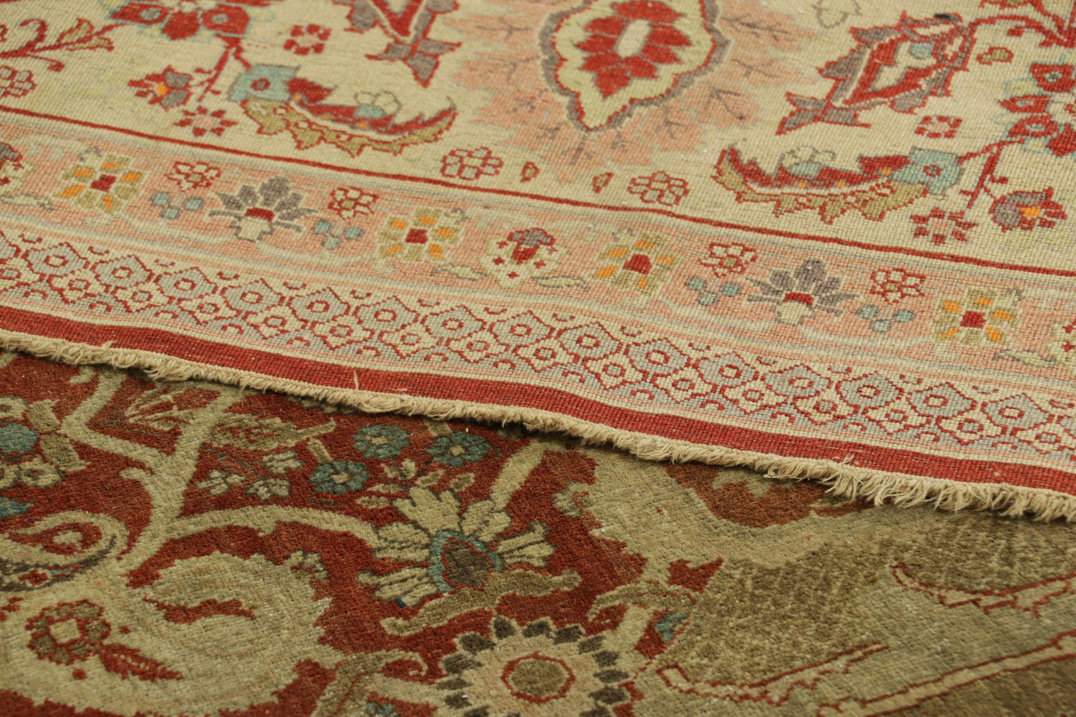 Antiker persischer Täbris-Teppich in Rot und Gold mit Blumenmuster  Rug & Kilim (Frühes 20. Jahrhundert) im Angebot
