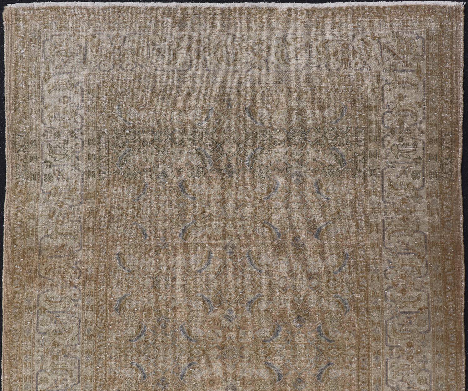 Lana Tappeto antico persiano Tabriz in lana con disegno floreale in blu 4'10