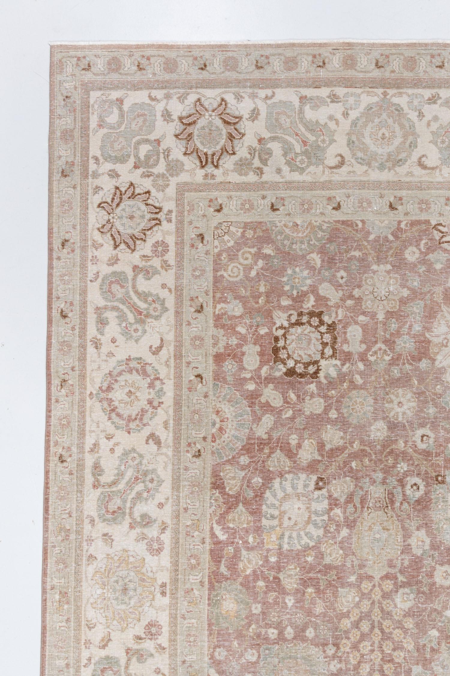 20ième siècle Tapis persan ancien de Tabriz P2588 en vente