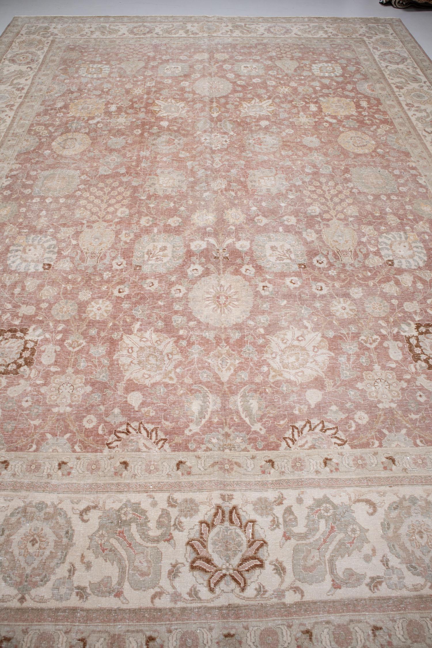 Tapis persan ancien de Tabriz P2588 en vente 3
