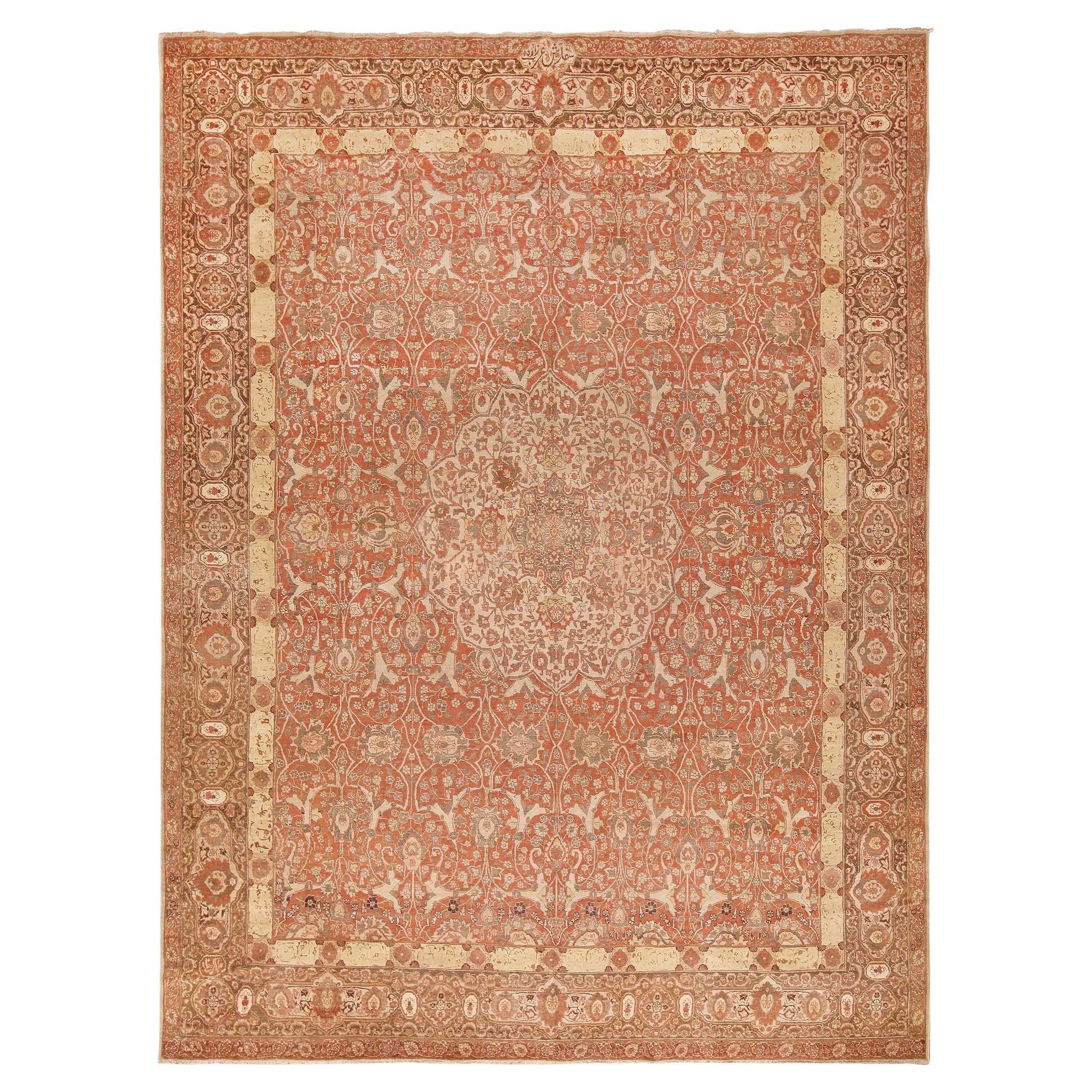 Antiker persischer Täbriz-Teppich. Größe: 10 ft 6 in x 14 ft 4 in