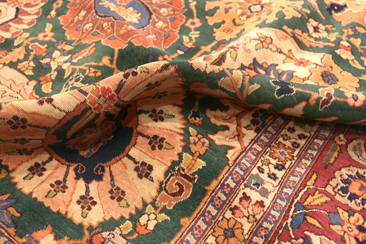 Wool Antique Persian Tabriz Rug