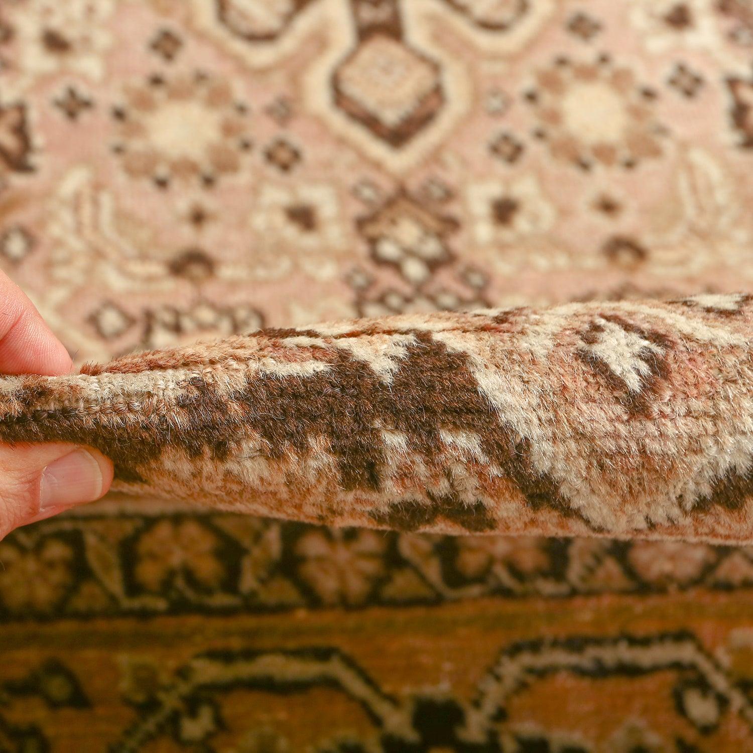 Noué à la main Tapis persan ancien de Tabriz - Taille : 11'3 X 7'9 en vente