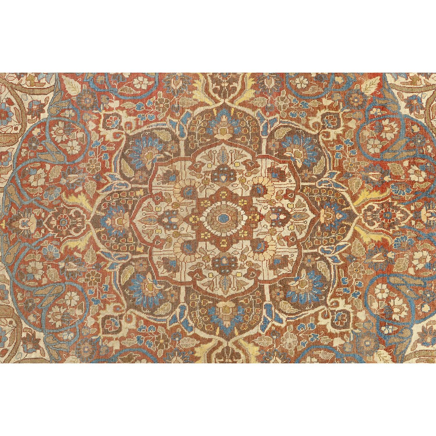 Perse Tapis persan ancien de Tabriz - Taille : 11'6 X 8'2 en vente