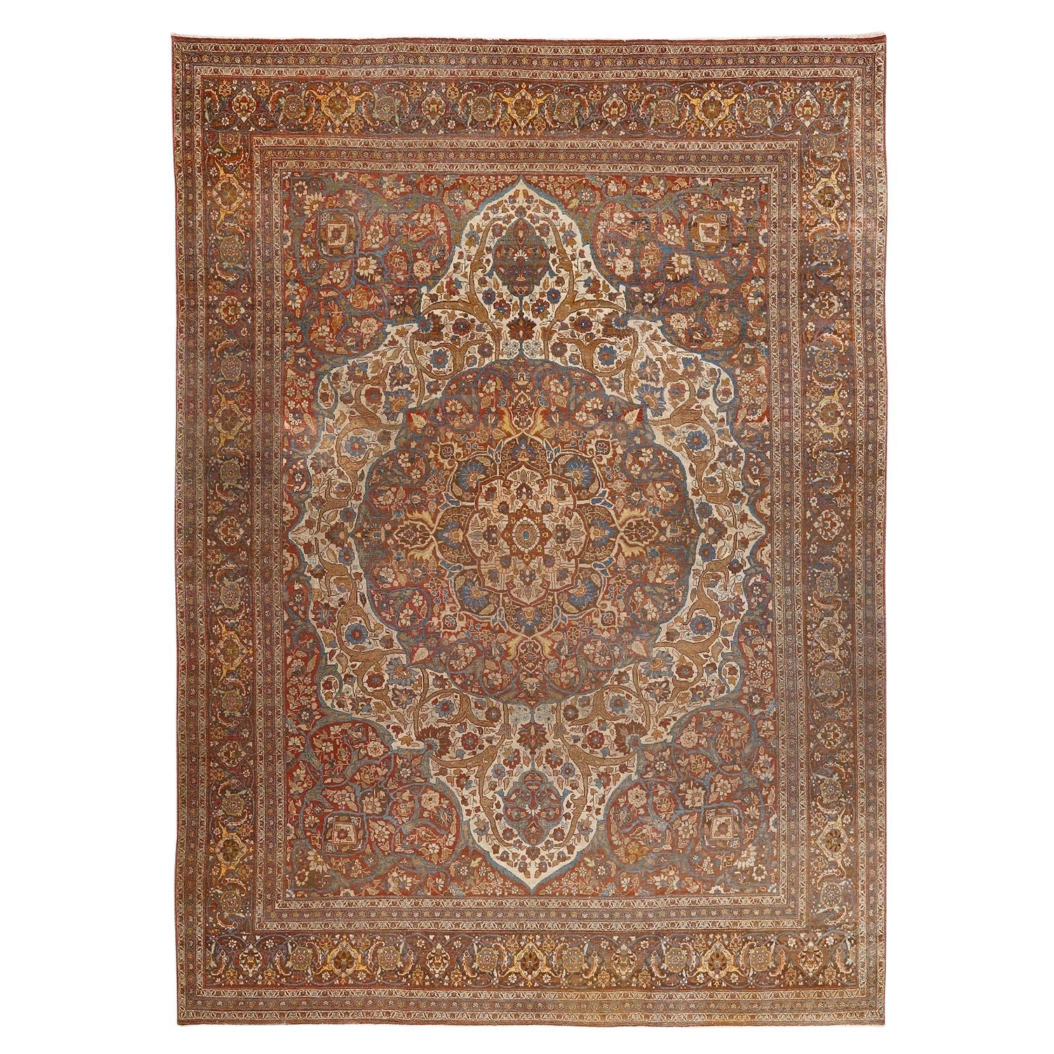 Antique Persian Tabriz Rug - Size: 11'6 X 8'2