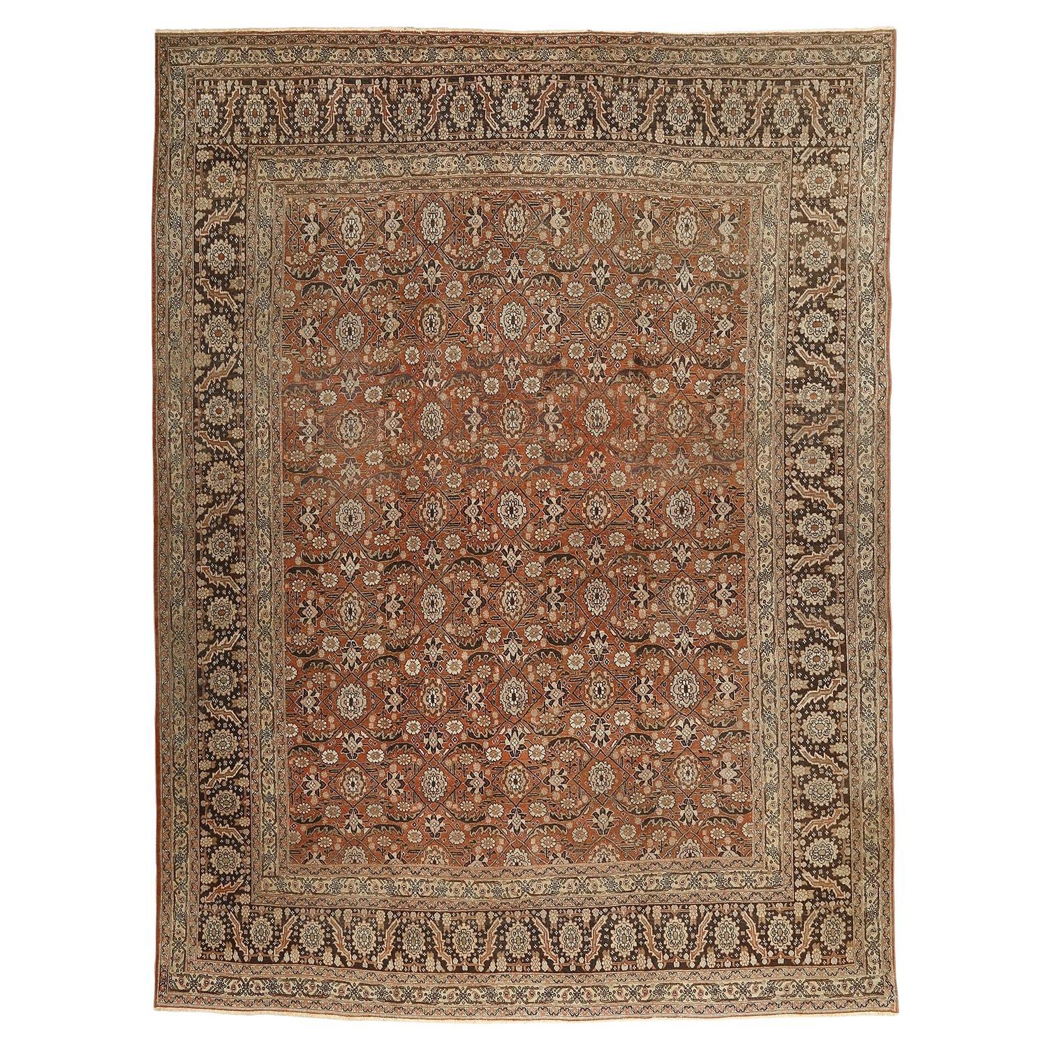 Antique Persian Tabriz Rug - Size: 12'10 X 9'6