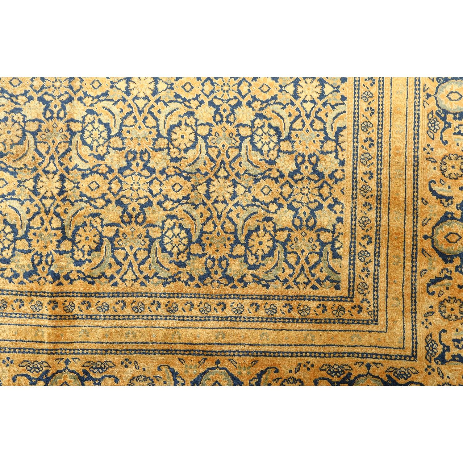 Noué à la main Tapis persan ancien de Tabriz - Taille : 14'2 X 10'10 en vente