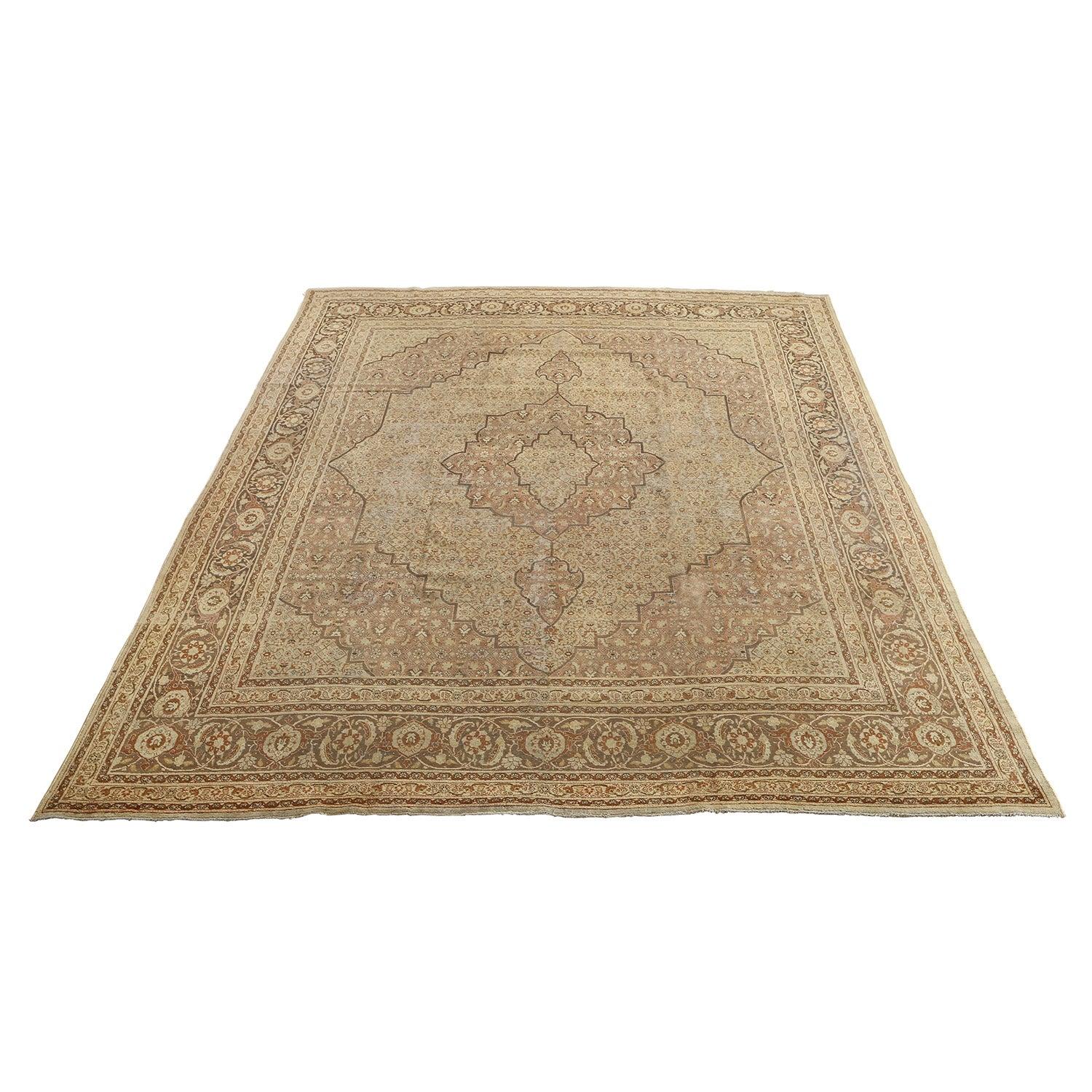 Perse Tapis persan ancien de Tabriz - Taille : 15'1 X 11'3 en vente