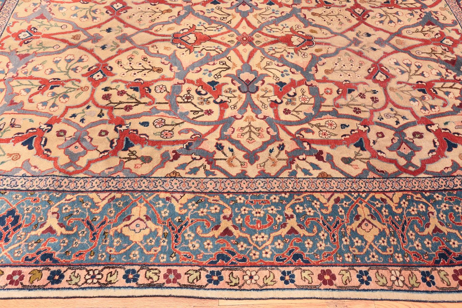 Antique Persian Tabriz Rug, Country of Origin: Persia Circa Date: Early 20th Century. Size: 7 ft 10 in x 10 ft 2 in (2.39 m x 3.1 m)

