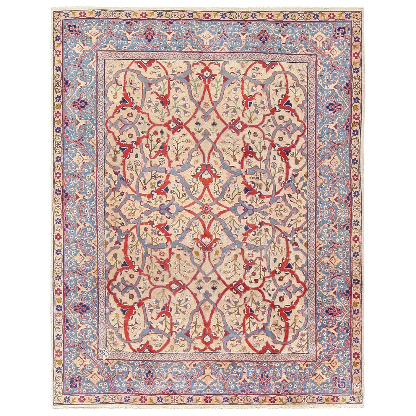 Nazmiyal Collection Antique Persian Tabriz Rug. Size: 7 ft 10 in x 10 ft 2 in 