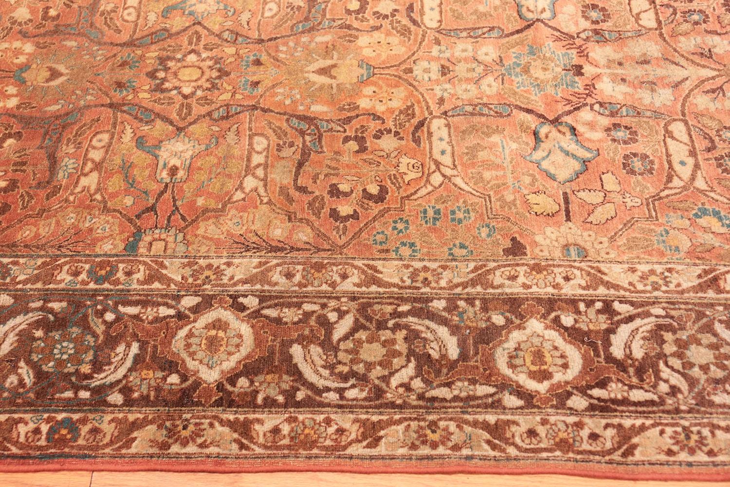 Hand-Knotted Antique Persian Tabriz Rug. 7 ft 6 in x 11 ft 3 in For Sale