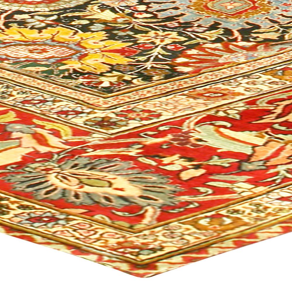 20th Century Antique Persian Tabriz Floral Rug Size Adjusted For Sale