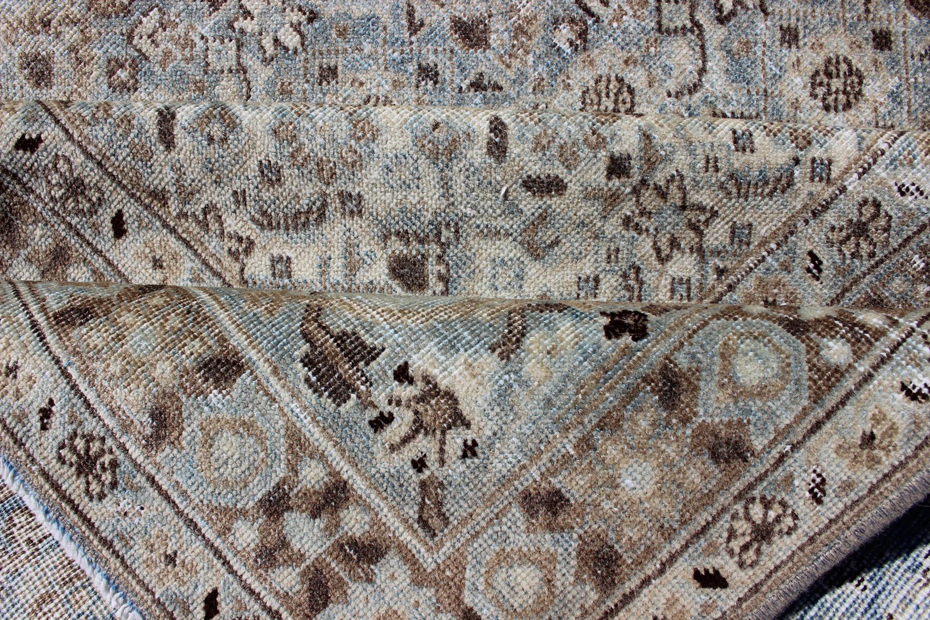 Antique Persian Tabriz Rug with a Geometric Diamond Design For Sale 10