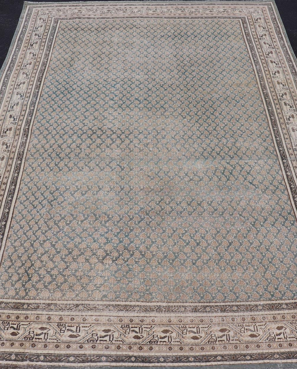 Antique Persian Tabriz Rug with All-Over Paisley Design  For Sale 1