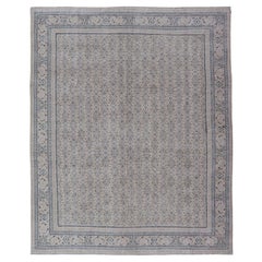 Antique Persian Tabriz Rug with All-Over Small Tribal Design in Muted Tones