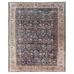 Antique Persian Tabriz Rug with Allover Botanical Design in Blue 9
0 x 11
5 Antique Persian Tabriz Rug with Allover Botanical Design in Blue 9
0 x 11
5