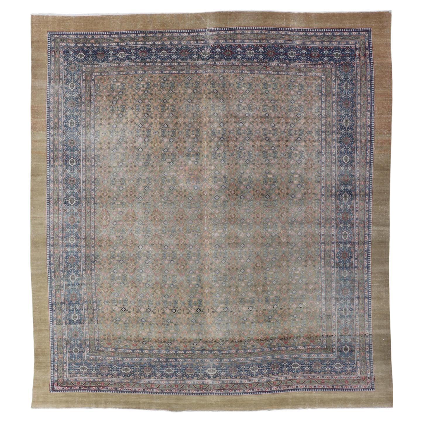 Antique Persian Tabriz Rug with Allover Herati Design in Soft Neutral12
4 x 14
3 For Sale