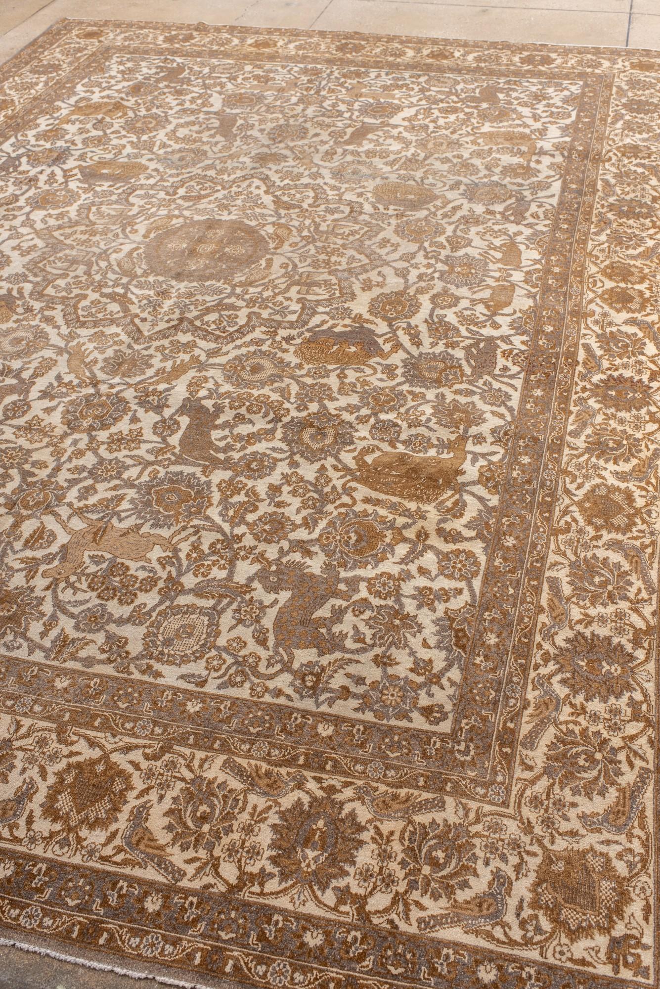 Alfombra persa antigua de Tabriz con diseño integral Persa en venta