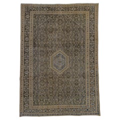 Antique Persian Tabriz Rug with Bold Floral Design in Rich, Saturated Colors