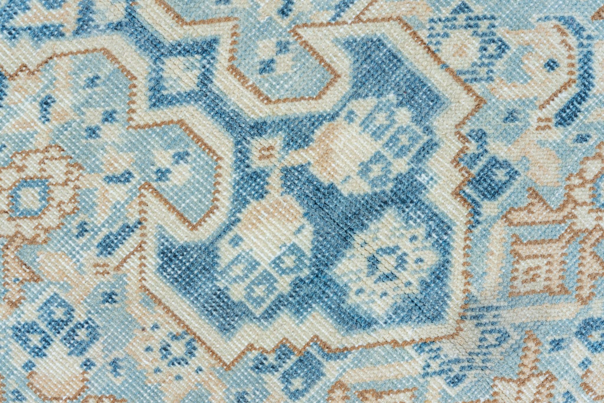 Lana Antico tappeto persiano Tabriz con tonalità dorate e blu in vendita