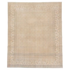 Antique Persian Tabriz Rug with Delicate Floral Design in Beige