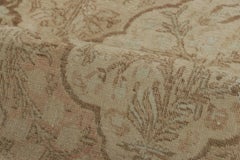 Antique Persian Tabriz Rug with Dense Floral Patterns in Beige - Rug & Kilim