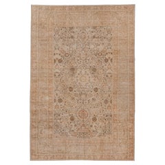 Antique Persian Tabriz Rug with Detailed Floral Design