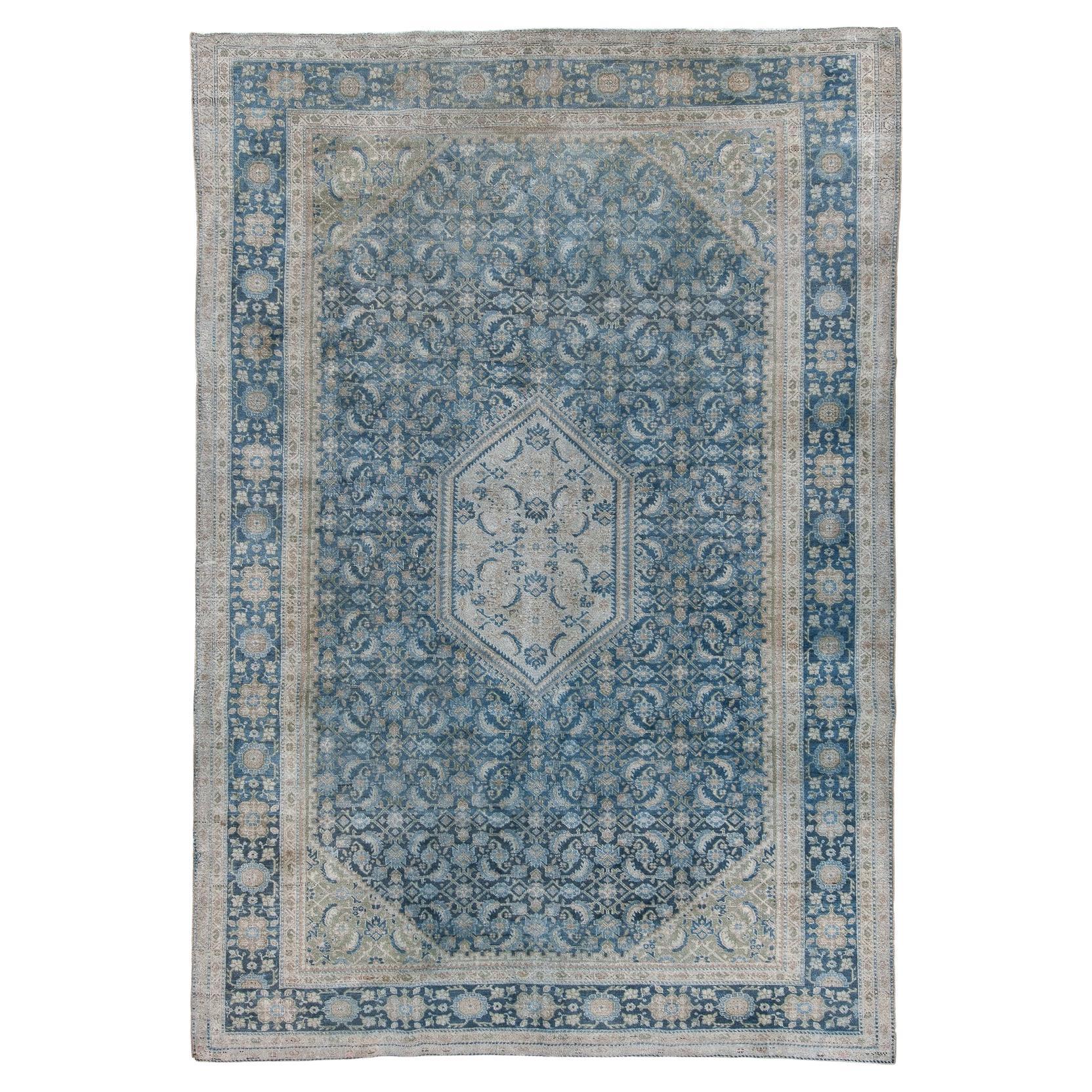 Antique Persian Tabriz Rug with Elegant Floral Design in Subtle, Soft Colors