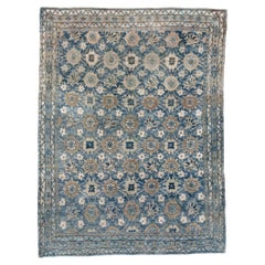 Antique Persian Tabriz Rug with Floral Allover Design in Faded Sky Blue 
Taupe