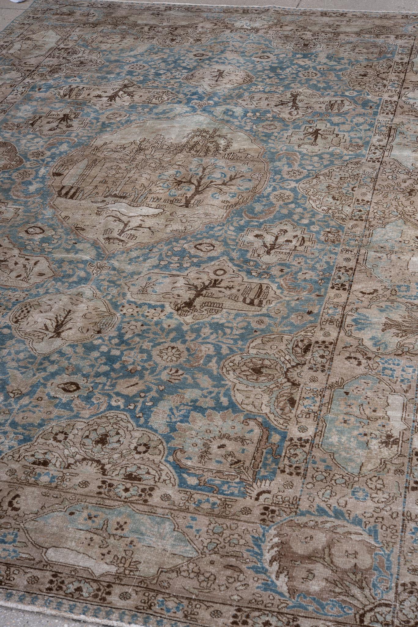 Laine Tapis persan ancien de Tabriz en vente