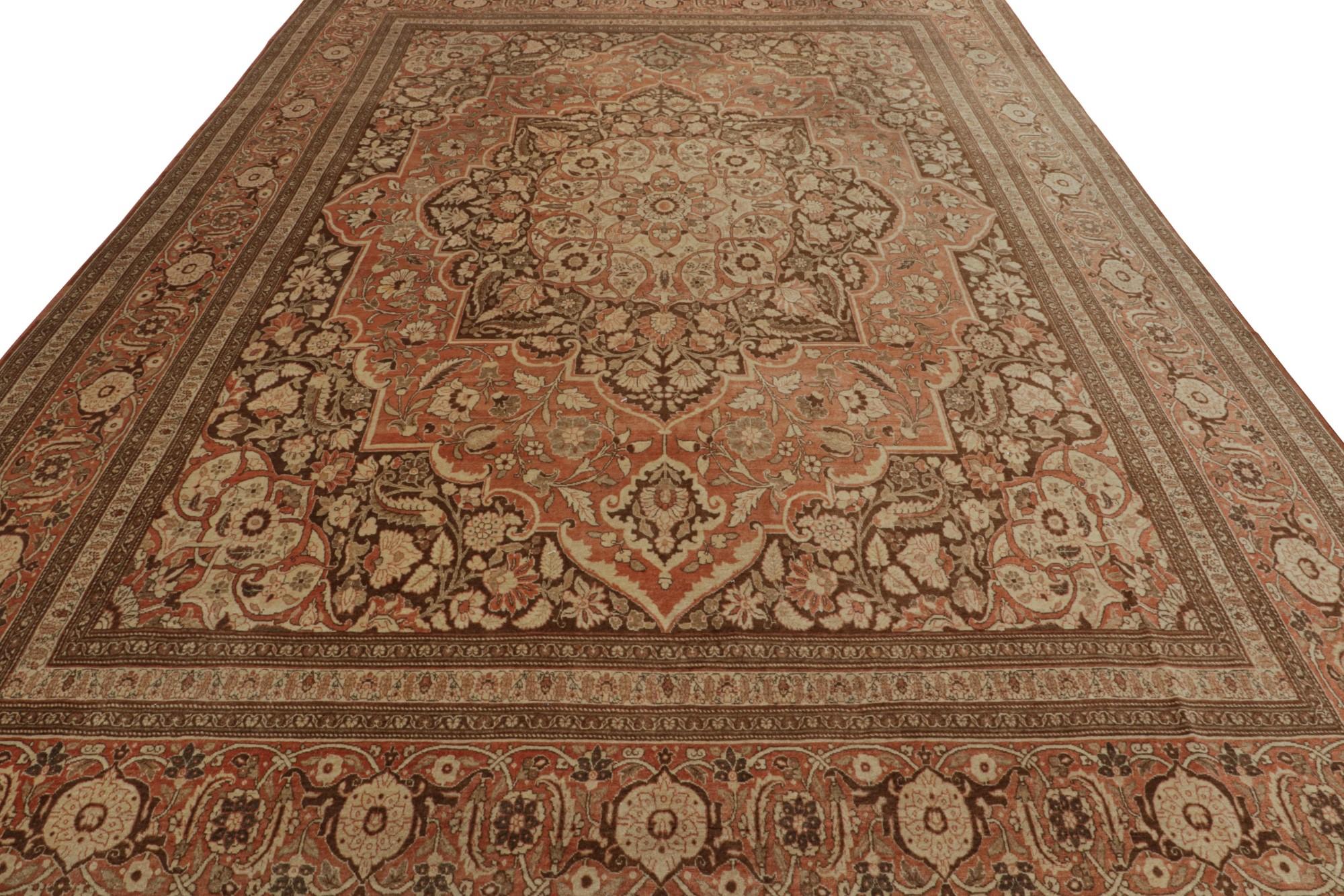 Hand-Knotted Antique Persian Tabriz Rug, with Floral Patterns, from Rug & Kilim For Sale