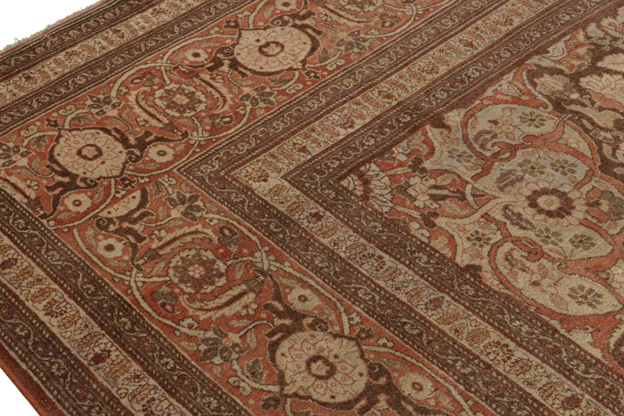 Late 19th Century Antique Persian Tabriz Rug, with Floral Patterns, from Rug & Kilim For Sale