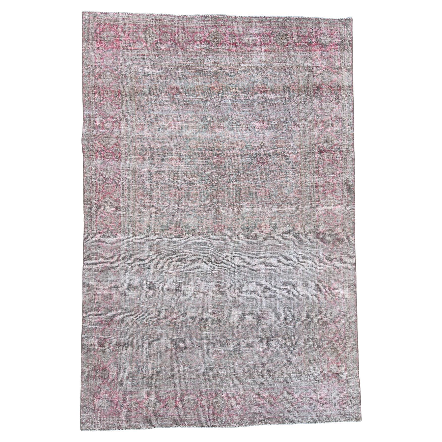 Antique Persian Tabriz Rug with Floral Patterns in Soft, Subtle Colors