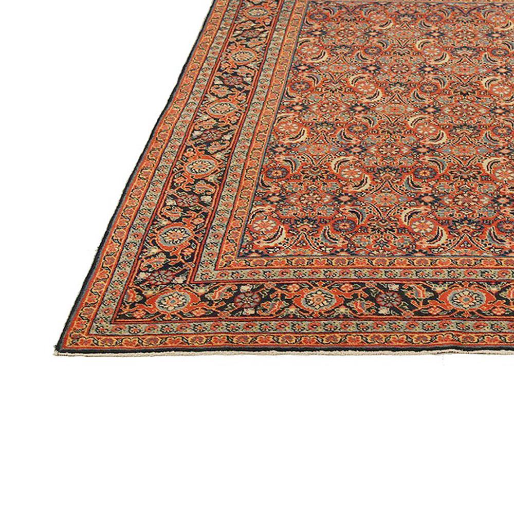 Antique Persian Tabriz Rug with Gray and Black Flower Details on Beige Field In Excellent Condition For Sale In Dallas, TX